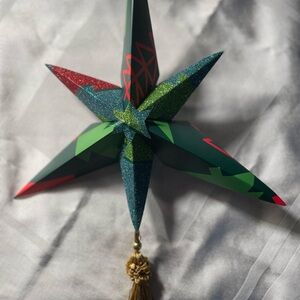 Vibrant Holiday Star Ornament with Tassel